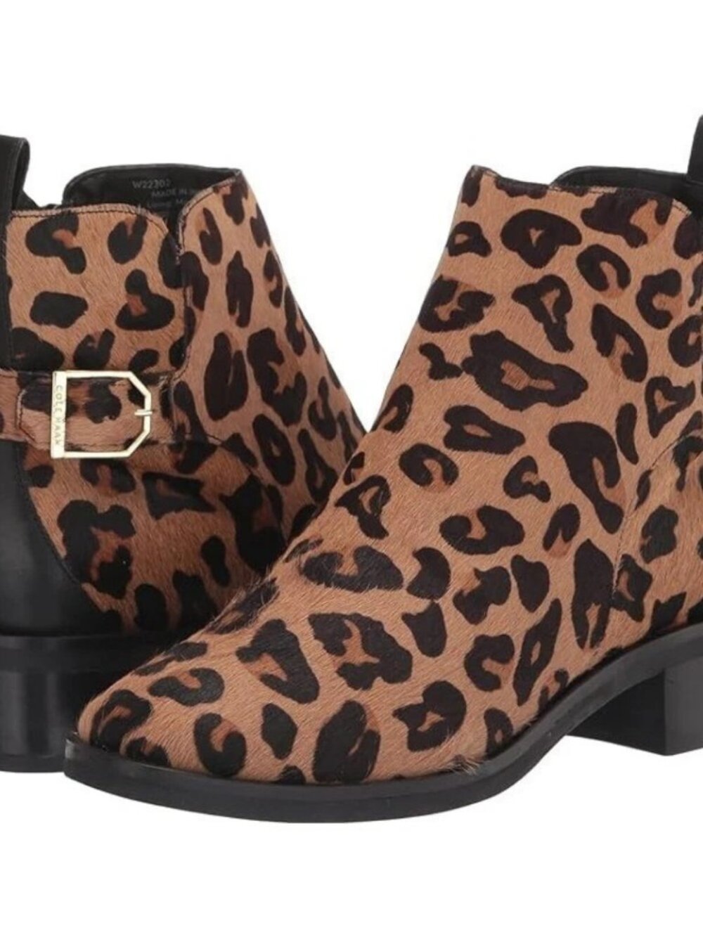 NWT Cole Haan Womens Kimberly Ankle Boot 6 Leopard Haircalf Leather Real Fur